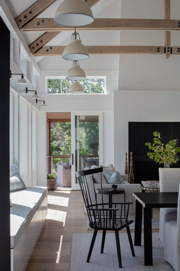custom home living room in duxbury by hutker architects