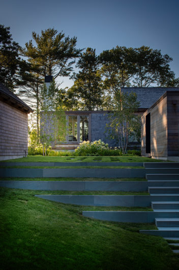 custom home landscape outdoor area duxbury by hutker architects